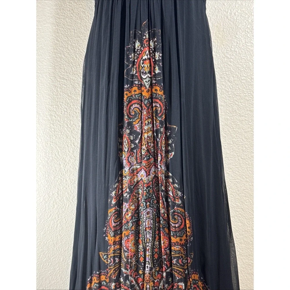 Free People Demeter Black Dress 4 Metal Beaded Boho Maxi Gown Whimsygoth $400 😍